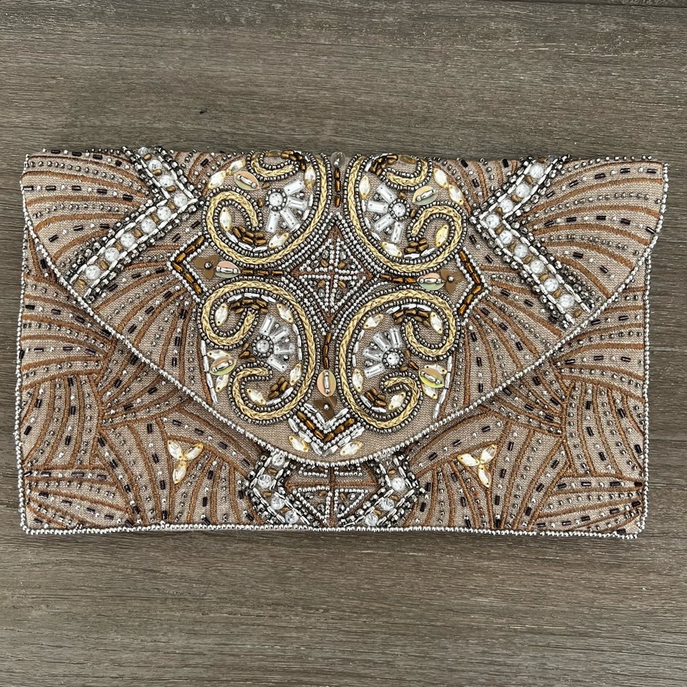 Lulus beaded clutch